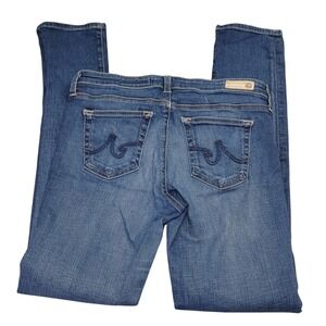 AG Adriano Goldschmied The Stilt Cigarette Leg Jeans Medium‎ Wash Blue Denim